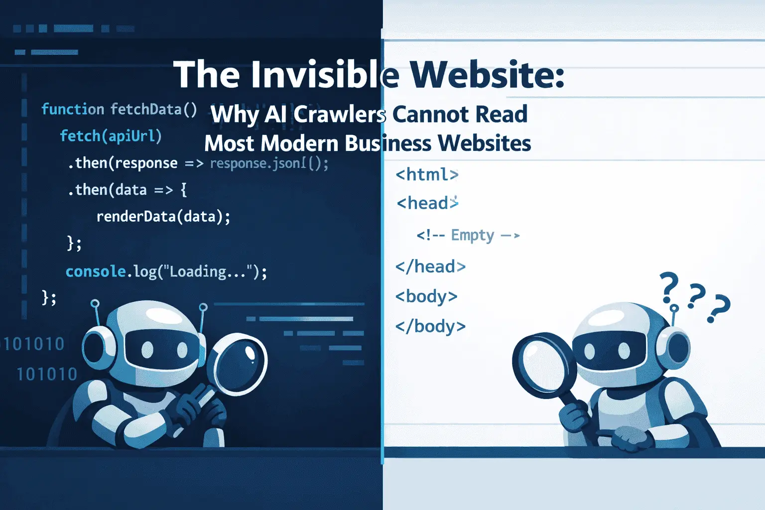 Die unsichtbare Website: Warum KI-Crawler die meisten modernen Unternehmenswebsites nicht lesen können